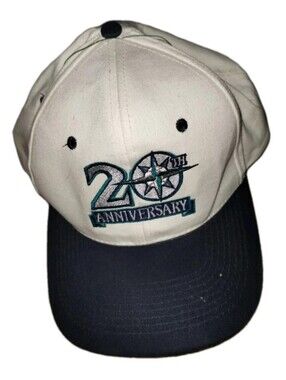 Seattle Mariners 20th Anniversary Two-Tone Baseball Cap - White & Navy Snapback